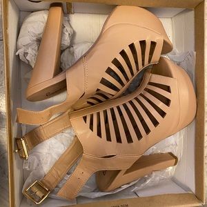 Caged Beige Heels